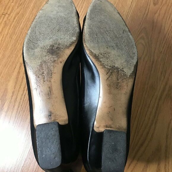 Vintage Salvatore Ferragamo black slip on pump heels size US 9.5 AA - Picture 5 of 7